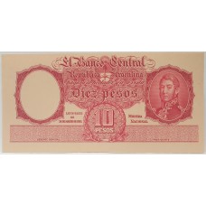 ARGENTINA 1935 . TEN 10  PESOS BANKNOTE . SPECIMEN